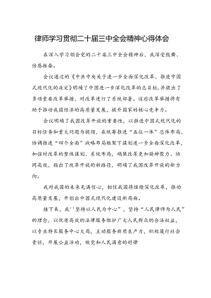 律师学习贯彻二十届三中全会精神心得体会.docx