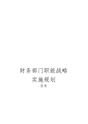 财务职能战略实施规划.docx