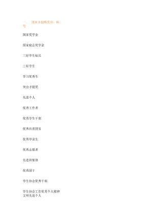 各类奖学金各种称号各种职位中英文对照.docx