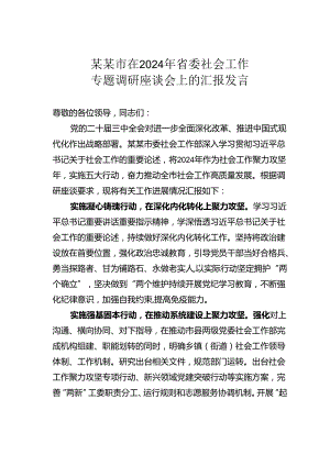 某某市在2024年省委社会工作专题调研座谈会上的汇报发言.docx