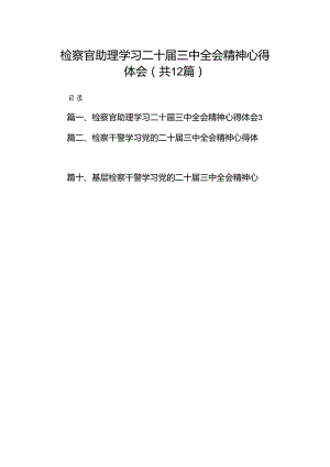 检察官助理学习二十届三中全会精神心得体会12篇（精选）.docx