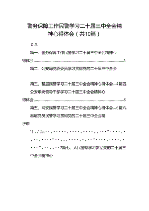 警务保障工作民警学习二十届三中全会精神心得体会10篇（详细版）.docx