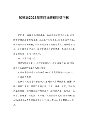 城管局2023年度目标管理绩效考核自查报告.docx