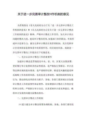 关于进一步完善审计整改工作机制的意见.docx