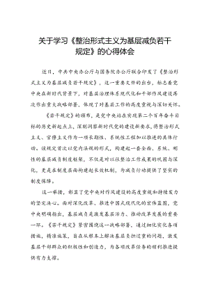 整治形式主义为基层减负若干规定学习体会交流发言.docx