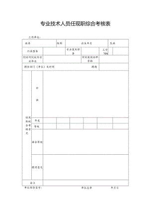 专业技术人员任现职综合考核表.docx