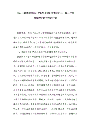 2024在县委理论学习中心组上学习贯彻党的二十届三中全会精神的研讨发言合集.docx