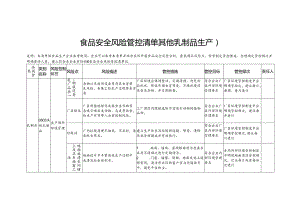 食品安全风险管控清单其他乳制品生产2024.docx