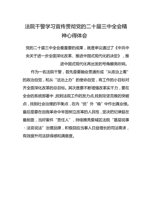 法院干警学习宣传贯彻党的二十届三中全会精神心得体会.docx