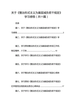 （11篇）关于《整治形式主义为基层减负若干规定》学习感悟汇编.docx