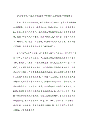 学习贯彻二十届三中全会精神尊重群众首创精神心得体会.docx