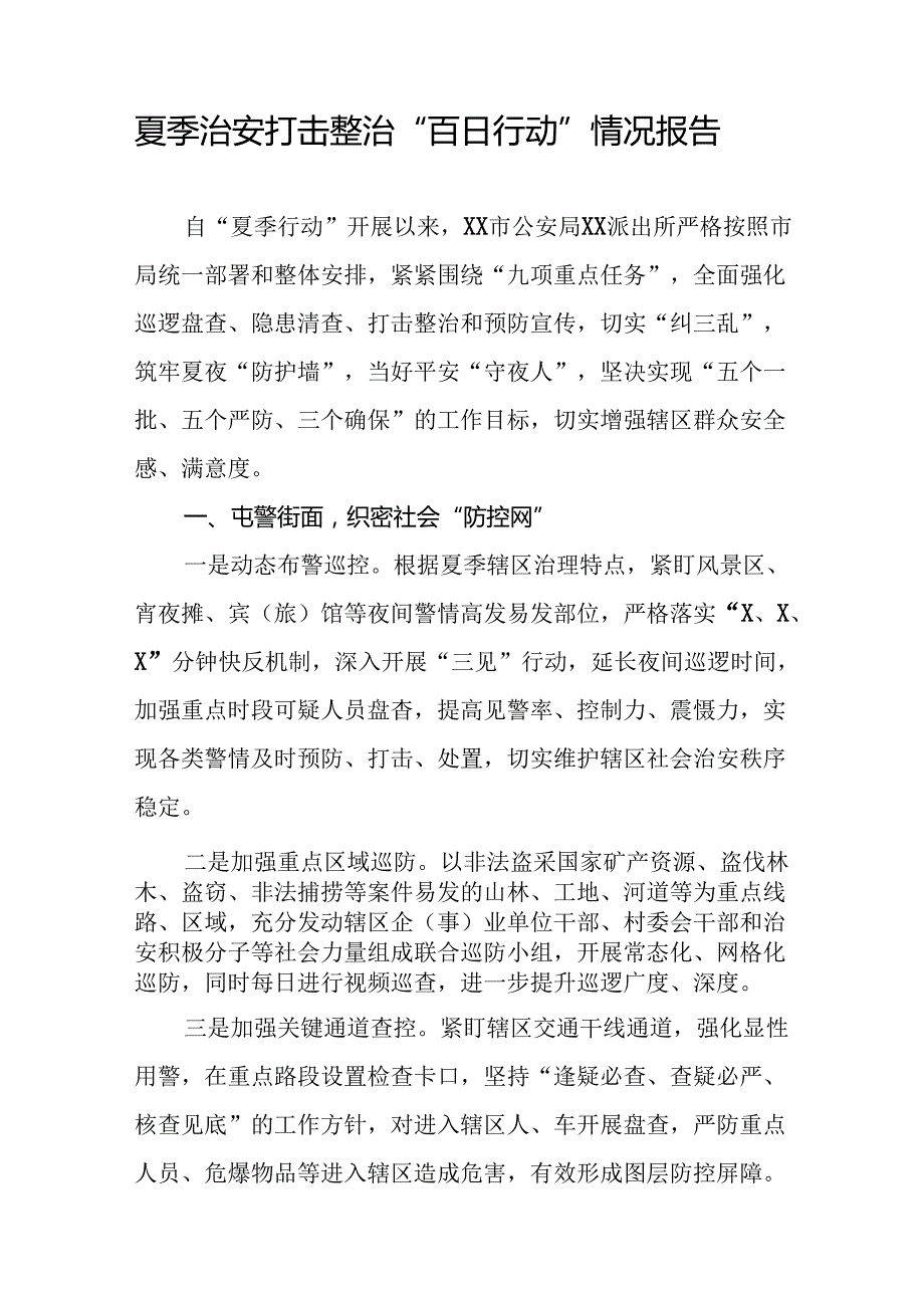 2024年夏季治安打击整治“百日行动”总结汇报13篇.docx_第3页