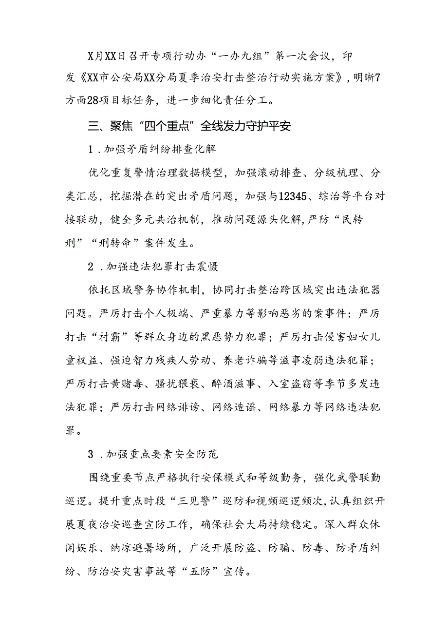 公安推进2024年夏季治安打击整治工作小结19篇.docx_第2页