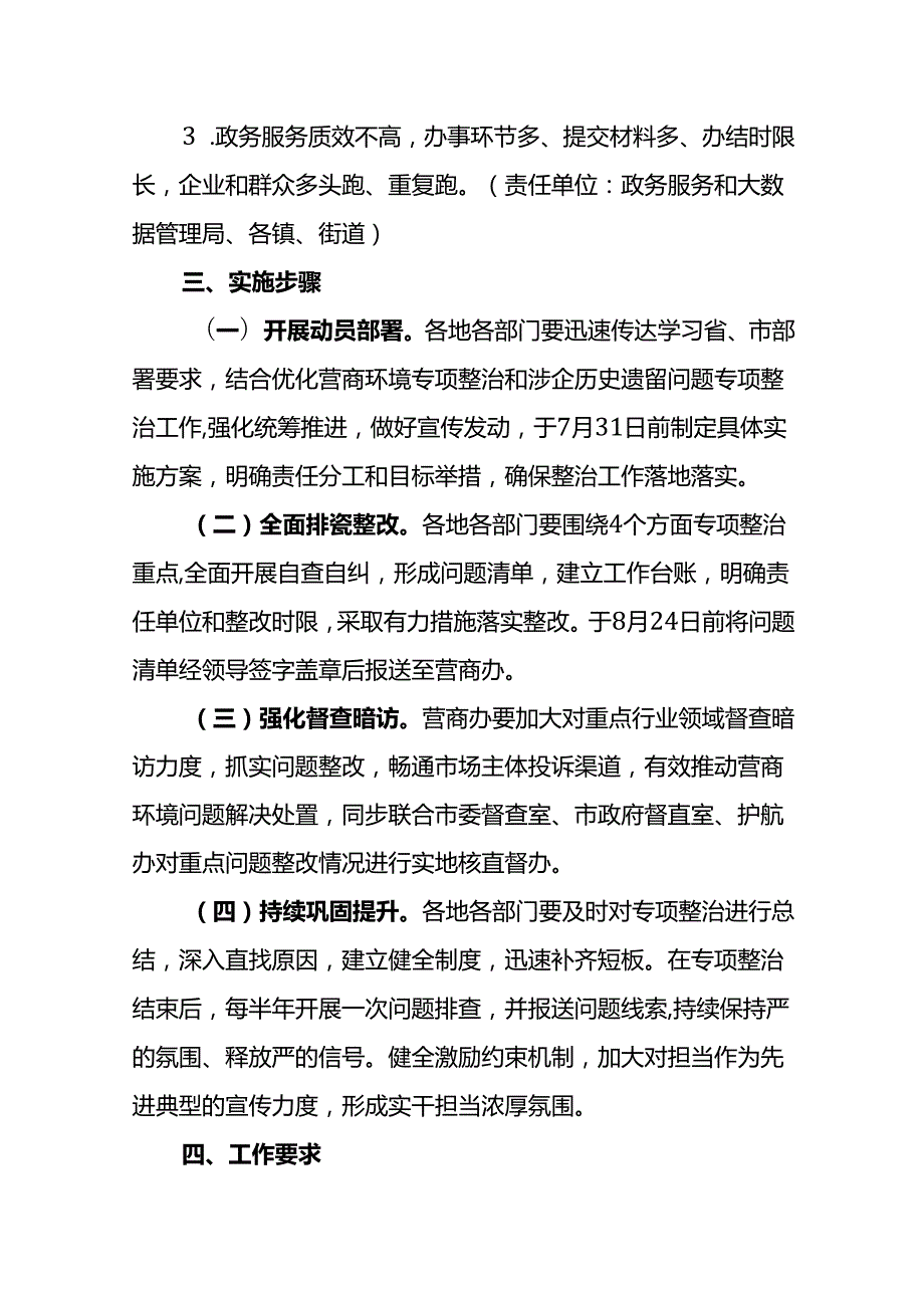 优化营商环境不担当不作为突出问题专项整治行动方案两篇.docx_第3页