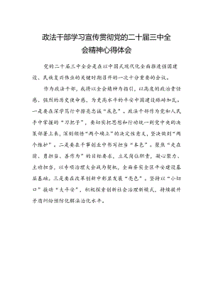 政法干部学习宣传贯彻党的二十届三中全会精神心得体会.docx