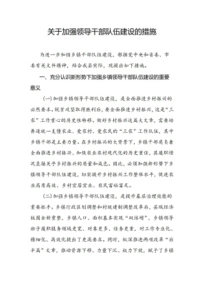 关于加强领导干部队伍建设的措施.docx