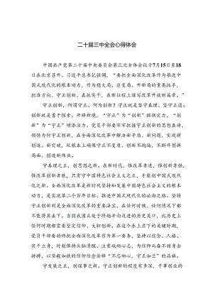 （9篇）二十届三中全会心得体会（精选）.docx