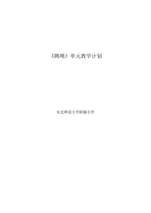 跳绳单元教学计划.docx