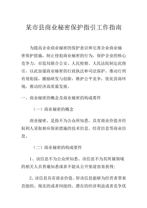 某市县商业秘密保护指引工作指南.docx