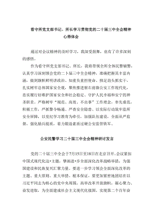 （11篇）看守所党支部书记、所长学习贯彻党的二十届三中全会精神心得体会（详细版）.docx