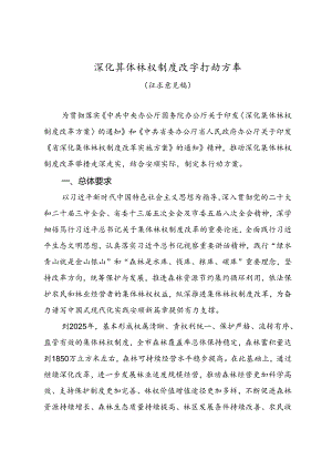 深化集体林权制度改革行动方案（征求意见稿）.docx