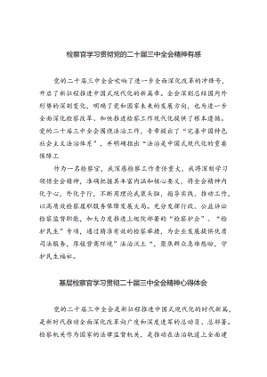 （9篇）检察官学习贯彻党的二十届三中全会精神有感范文.docx