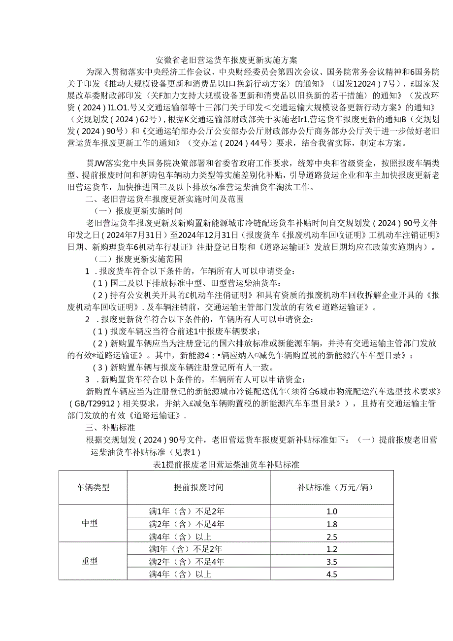 安徽省老旧营运货车报废更新实施方案.docx_第1页