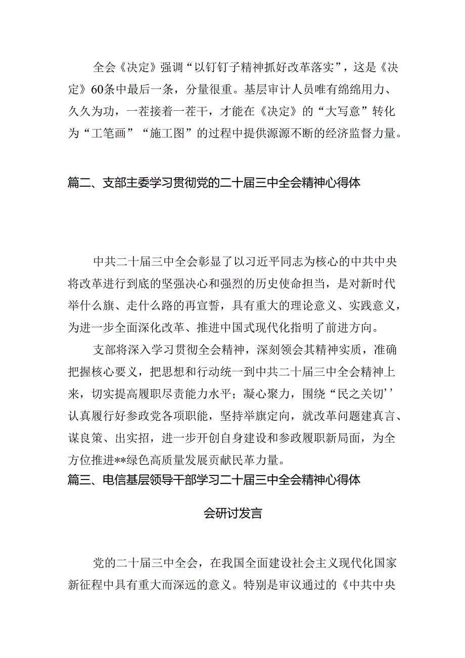 （15篇）基层审计工作人员学习二十届三中全会精神心得体会范文.docx_第3页