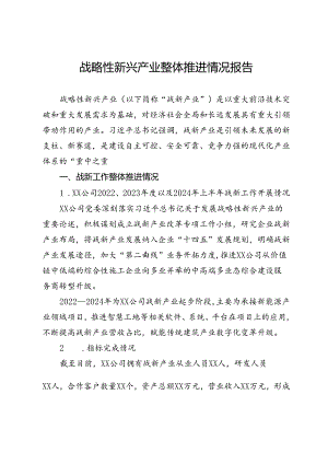 战略性新兴产业整体推进情况报告.docx