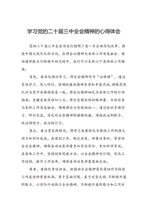 领导干部学习贯彻党的二十届三中全会心得体会九篇.docx