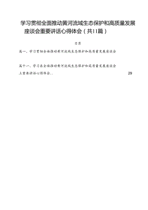 (11篇)学习贯彻全面推动黄河流域生态保护和高质量发展座谈会重要讲话心得体会（精选）.docx