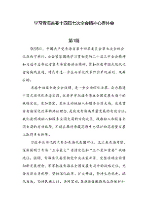 6篇学习青海省委十四届七次全会精神心得体会.docx