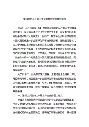 学习党的二十届三中全会精神专题辅导报告（共四篇）.docx