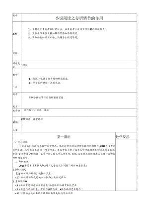 小说阅读之“分析情节的作用”.docx