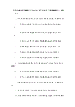 市直机关党组织书记2024-2025年抓基层党建述职报告-15篇.docx