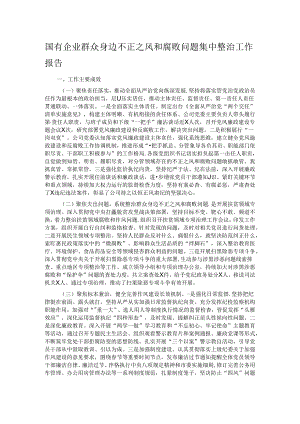 国有企业群众身边不正之风和腐败问题集中整治工作报告.docx