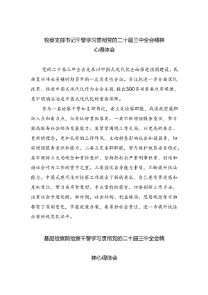 检察支部书记干警学习贯彻党的二十届三中全会精神心得体会四篇（精选版）.docx