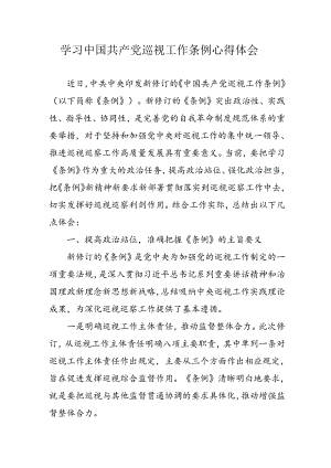 乡镇党员干部学习中国共产党巡视工作条例个人心得体会 （7份）.docx