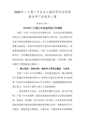 2024年二十届三中全会公报阶段性总结简报含学习成效共八篇.docx