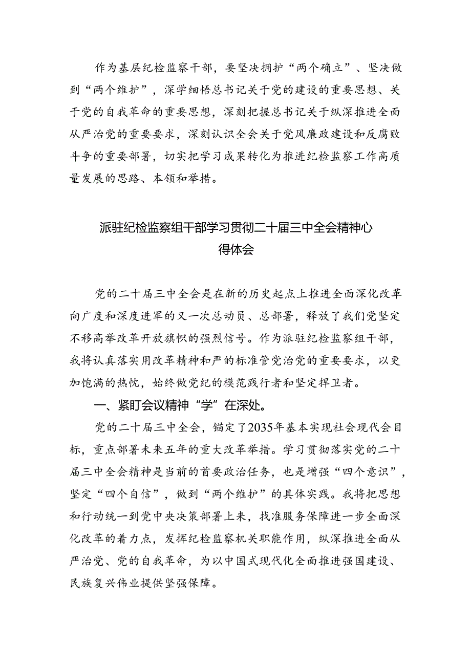 （9篇）巡察办主任巡察组组长学习二十届三中全会精神心得体会（最新版）.docx_第3页