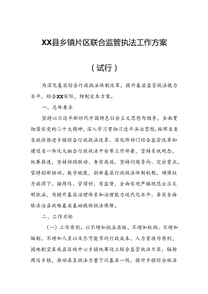 XX县乡镇片区联合监管执法工作方案.docx