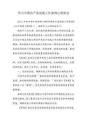 乡镇党员干部学习中国共产党巡视工作条例心得体会 （合计7份）.docx