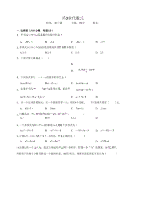 代数式（单元检测）.docx