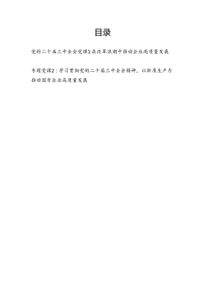 国企公司学习党的二十届三中全会推动企业高质量发展专题党课讲稿辅导报告2篇（含新质生产力）.docx