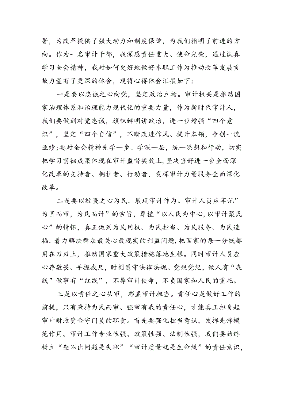 （7篇）审计干部学习二十届三中全会心得体会研讨发言（精选）.docx_第2页