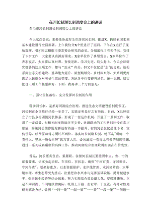 在河长制湖长制调度会上的讲话.docx