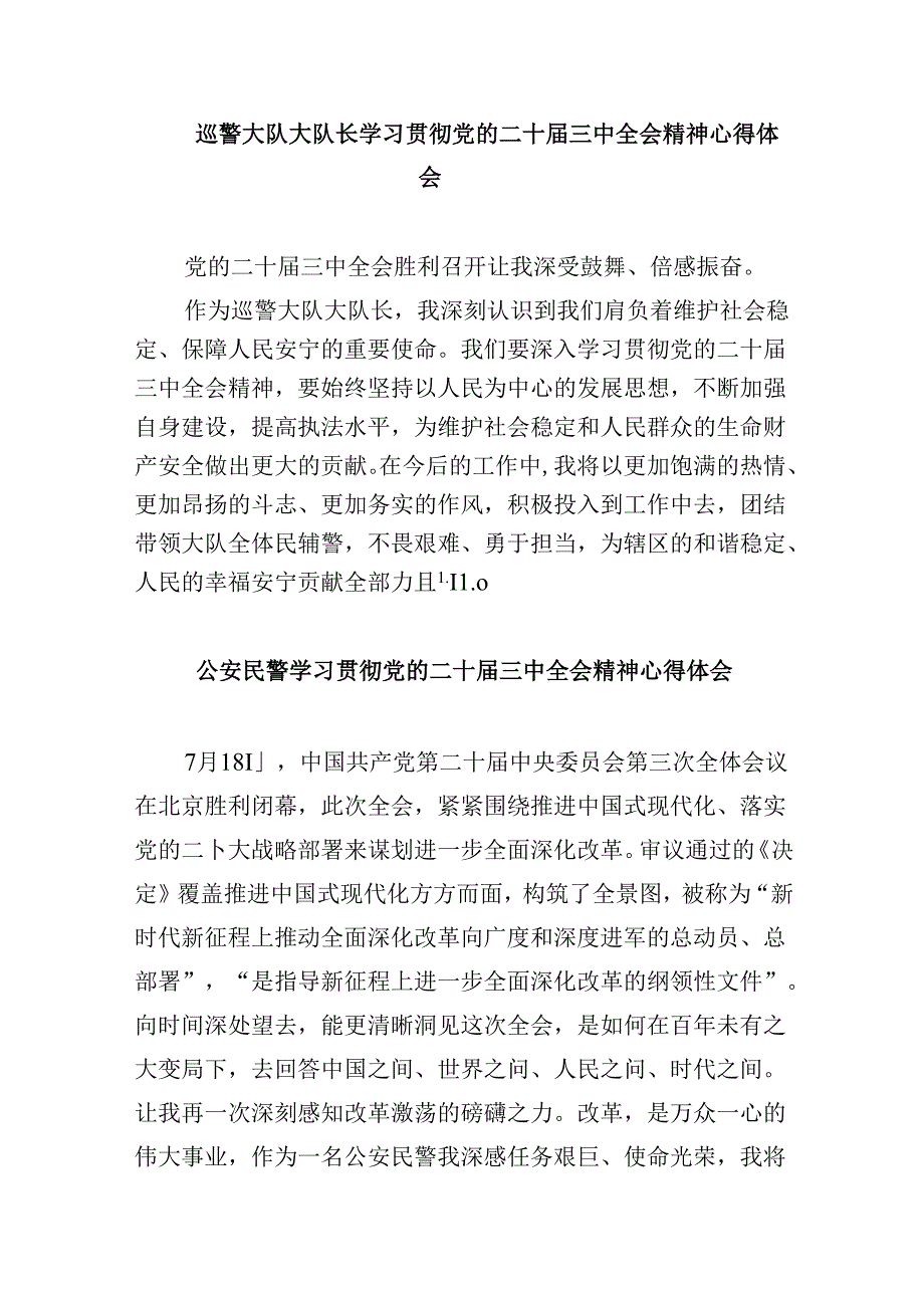 （11篇）公安局局长学习贯彻党的二十届三中全会精神心得体会集合.docx_第2页