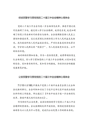 （9篇）经侦民警学习贯彻党的二十届三中全会精神心得体会集合.docx