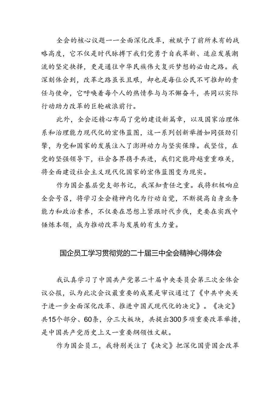 （9篇）国资国企书记学习贯彻党的二十届三中全会精神心得体会（最新版）.docx_第3页