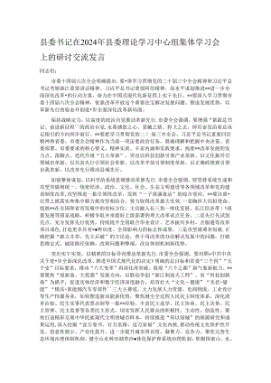 县委书记在2024年县委理论学习中心组集体学习会上的研讨交流发言.docx